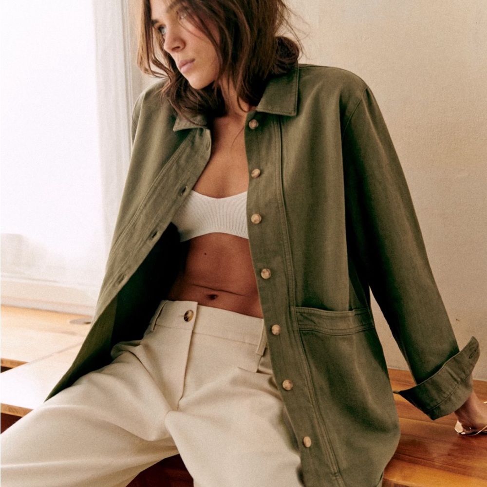 Sezane Will Jacket in Khaki Size Small